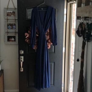 Navy blue dress with slit up to thigh!